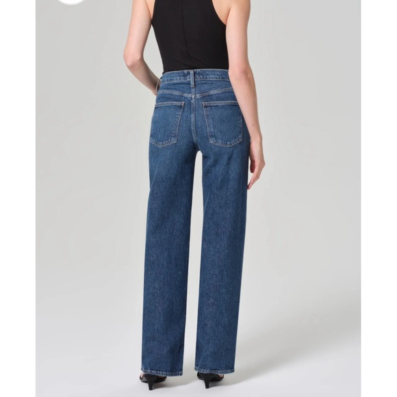 Agolde Dark Blue Harper Straight Leg Women's Jeans - Picture 7 of 7